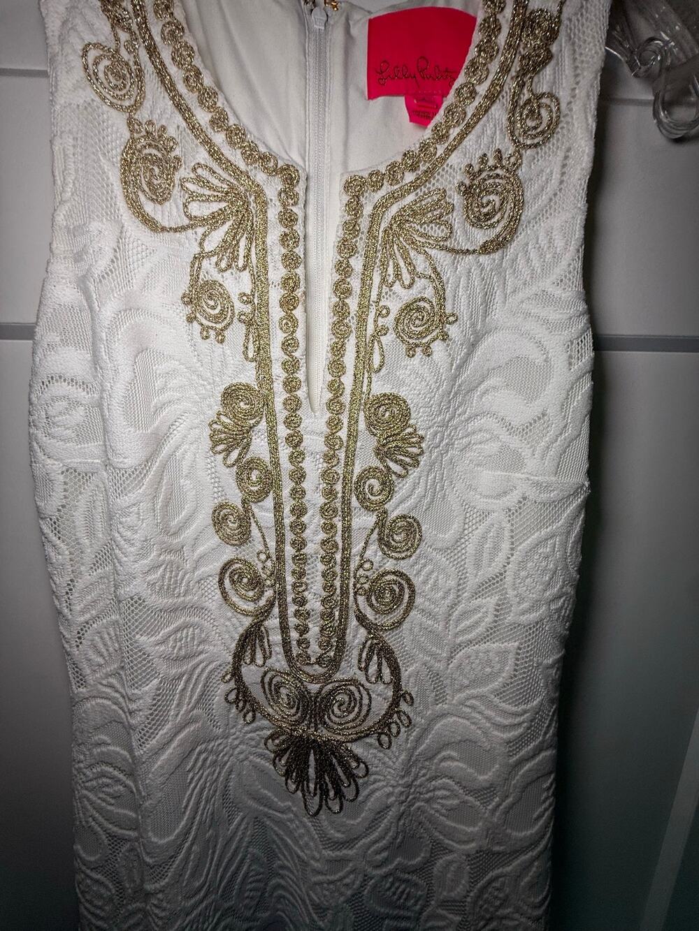 Lilly Pulitzer Jane Maxi Dress Resort White Gold Embroidered Lace Size 4 $298